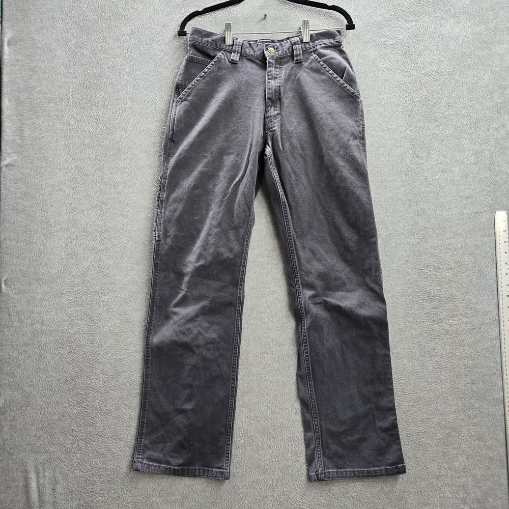 Wolverine Men Pants 30/32 Gray Carpenter Twill Button 30" Inseam Logo
